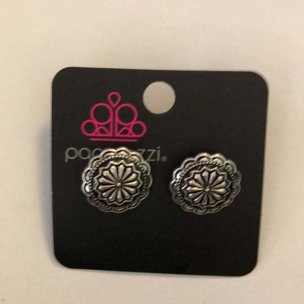 Silver stud earrings